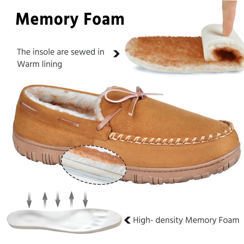 MIXIN Mens Slippers Indoor Outdoor Memory Foam House Shoes Anti-Slip Moccasins Slippers for Men - Image 3