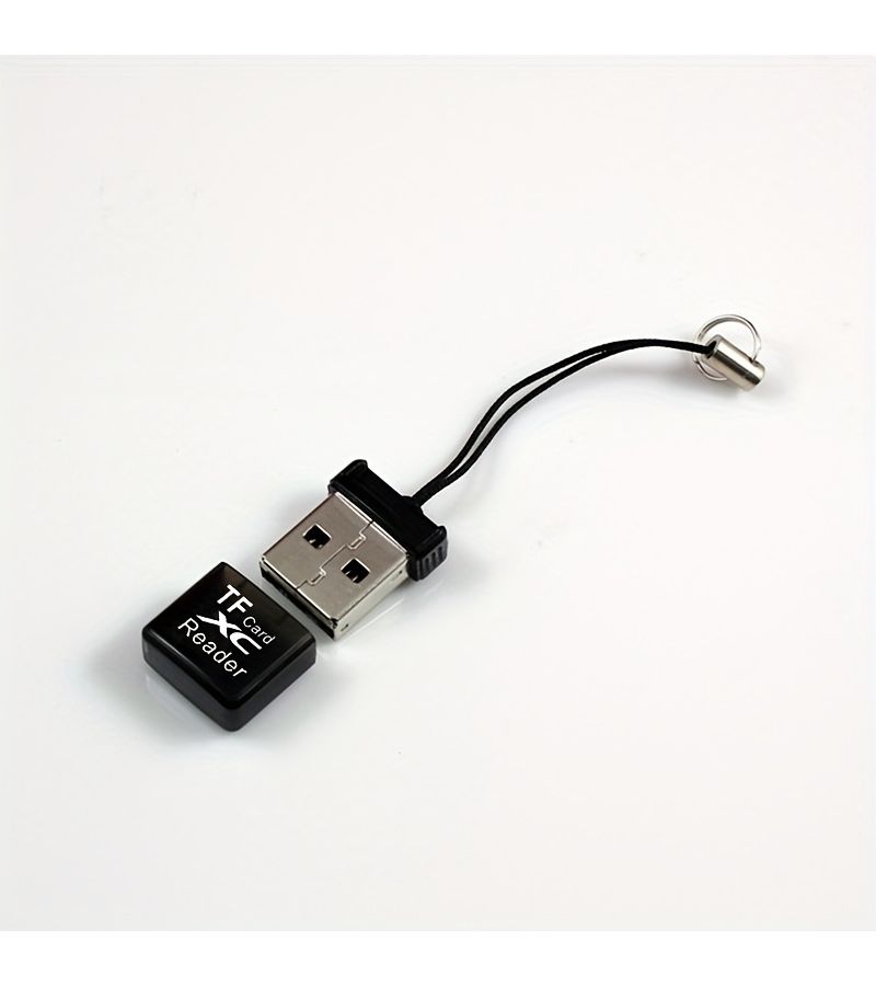 Black USB 2.0 TF Card Reader Adapter Memory Card Writer - Image 1