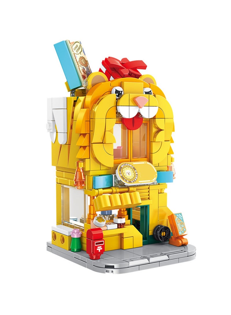 Lion Grocery Store Model Set Building Blocks Creative Diy Assembly Simulation Building Assembly Toys Children Adult Home Furnishings - Image 1