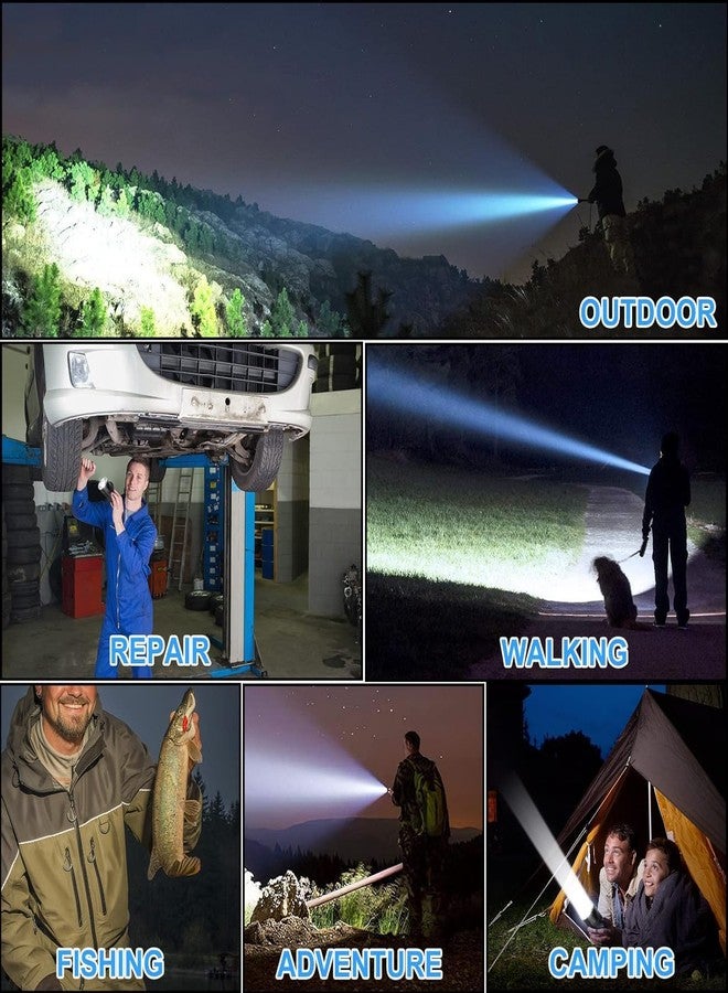 SELOME 2000 High Lumen Type-C USB Rechargeable Tactical Lantern, Super Bright LED Flashlight Waterproof Handheld Flashlight with 5 Modes for Camping Emergency Hiking - Image 2