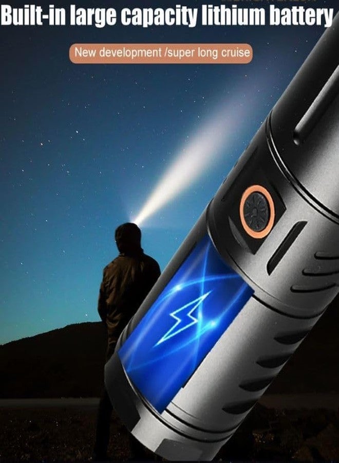 SELOME 2000 High Lumen Type-C USB Rechargeable Tactical Lantern, Super Bright LED Flashlight Waterproof Handheld Flashlight with 5 Modes for Camping Emergency Hiking - Image 4