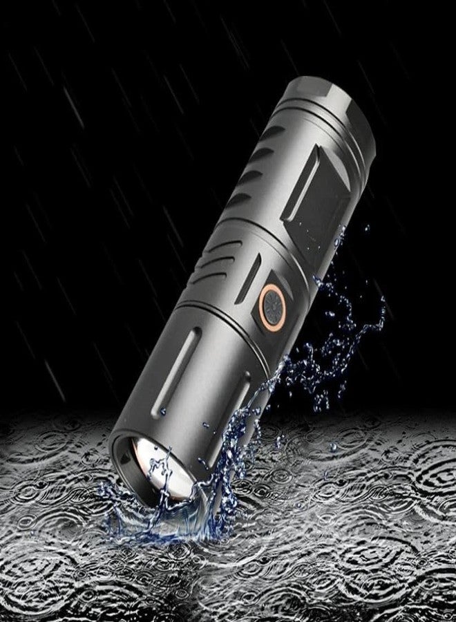 SELOME 2000 High Lumen Type-C USB Rechargeable Tactical Lantern, Super Bright LED Flashlight Waterproof Handheld Flashlight with 5 Modes for Camping Emergency Hiking - Image 1