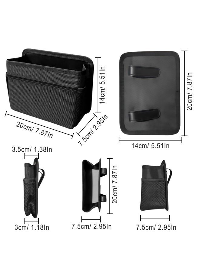 AMZAUTO Car Trash Can, Foldable Hanging Vehicle Garbage Organizer Holder, Waterproof Automotive Trash Bag Holder Dustbin Storage Container for Console Door Seat Back SUV (Black) - Image 2