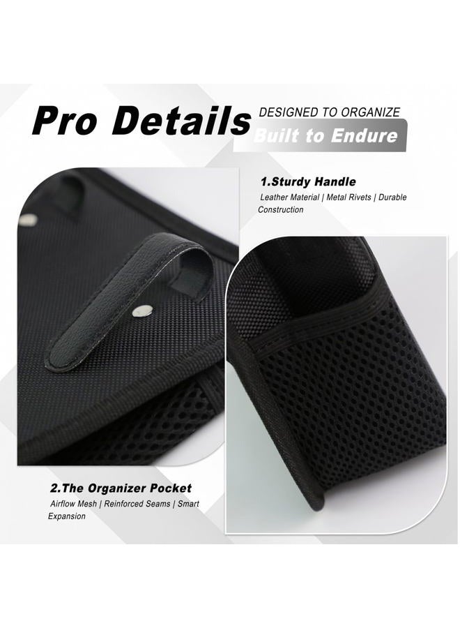 AMZAUTO Car Trash Can, Foldable Hanging Vehicle Garbage Organizer Holder, Waterproof Automotive Trash Bag Holder Dustbin Storage Container for Console Door Seat Back SUV (Black) - Image 4