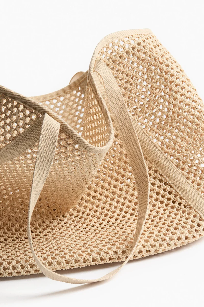 اتش اند ام حقيبة للشاطئ من نسيج شبكي