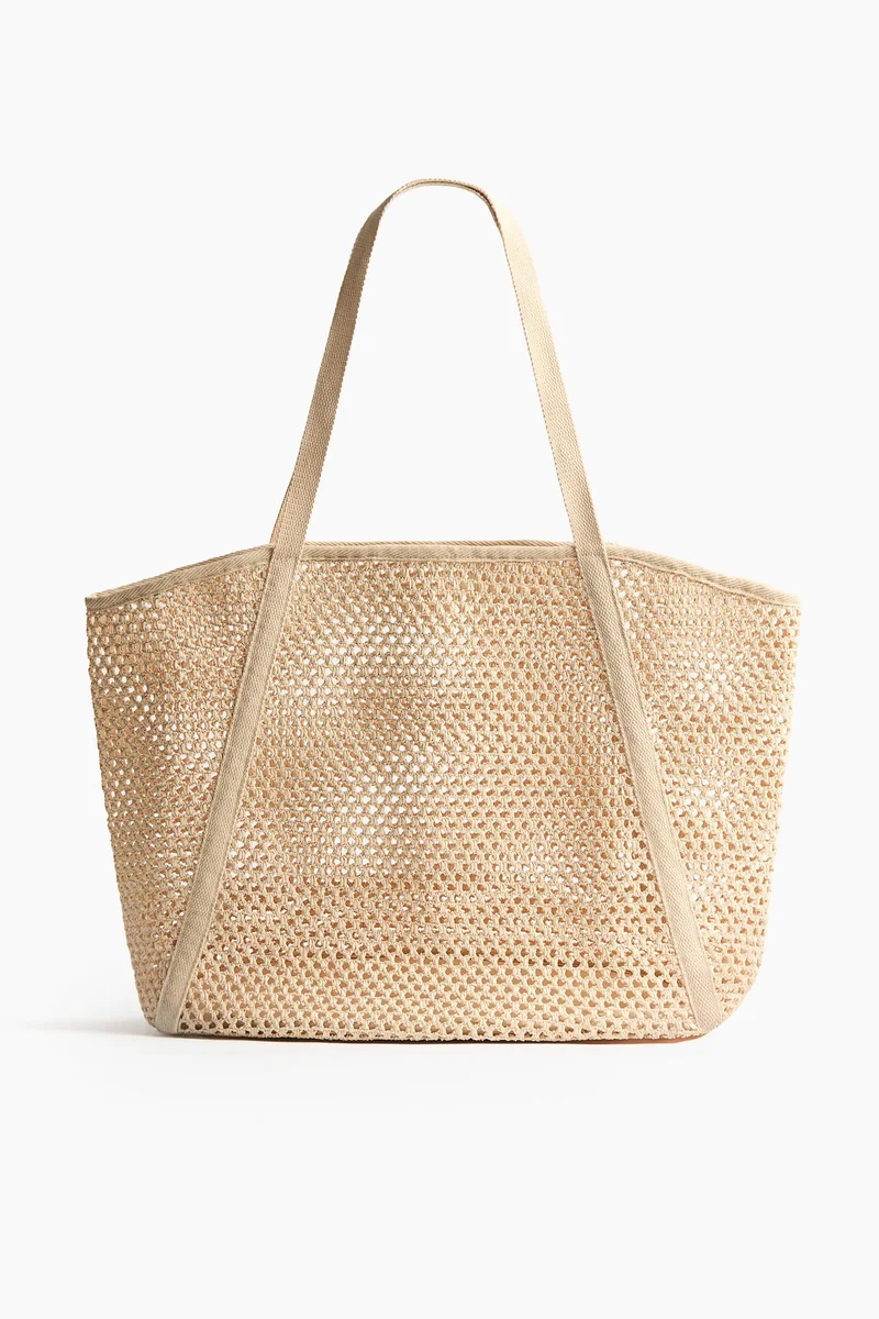 اتش اند ام حقيبة للشاطئ من نسيج شبكي