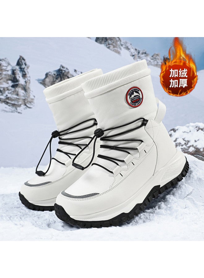 Flying in the snow Snow Flying 2025 Winter New Fashion Mid-calf Snow Boots Thick Sole Fleece Lined Warm Cotton Boots Men's Boots Women's Boots - Image 3