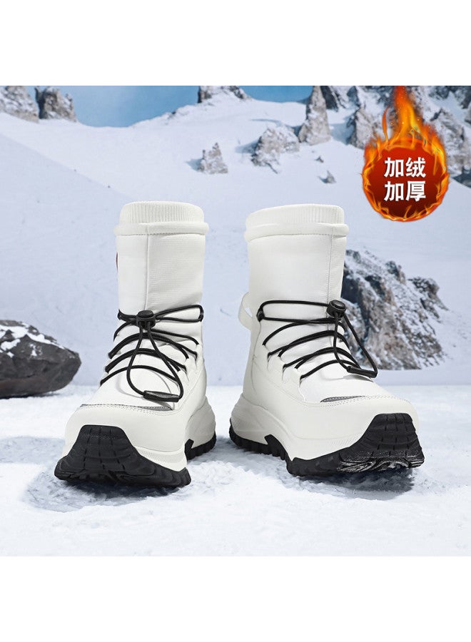 Flying in the snow Snow Flying 2025 Winter New Fashion Mid-calf Snow Boots Thick Sole Fleece Lined Warm Cotton Boots Men's Boots Women's Boots - Image 5