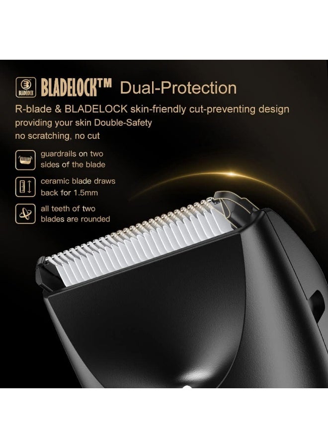 Kueh Body Trimmer for Men and Women, Ball Shaver, Electric Groin & Pubic Hair Trimmer, Waterproof Wet/Dry Groomer, Replaceable Ceramic Male Hygiene Razor Clippers - Image 2