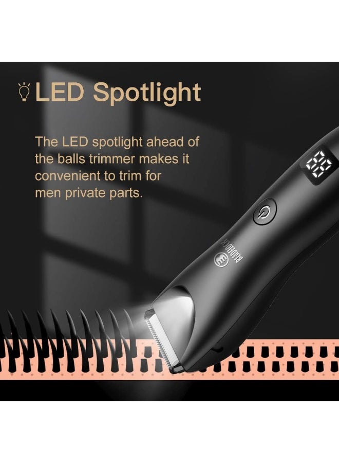 Kueh Body Trimmer for Men and Women, Ball Shaver, Electric Groin & Pubic Hair Trimmer, Waterproof Wet/Dry Groomer, Replaceable Ceramic Male Hygiene Razor Clippers - Image 5
