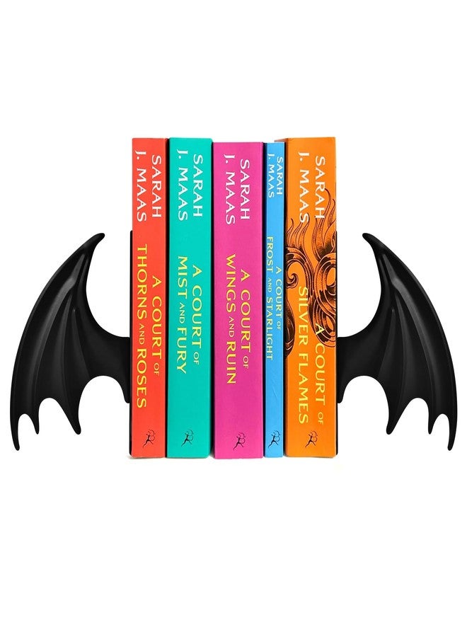 Nichake Metal Dragon Wing Bookends – Gothic Fantasy Book Holder Set, Heavy Duty Dragon Book Ends for Desk & Bookshelf Decor, Dark Gothic Decor Gift for Dragon Lovers - Image 1