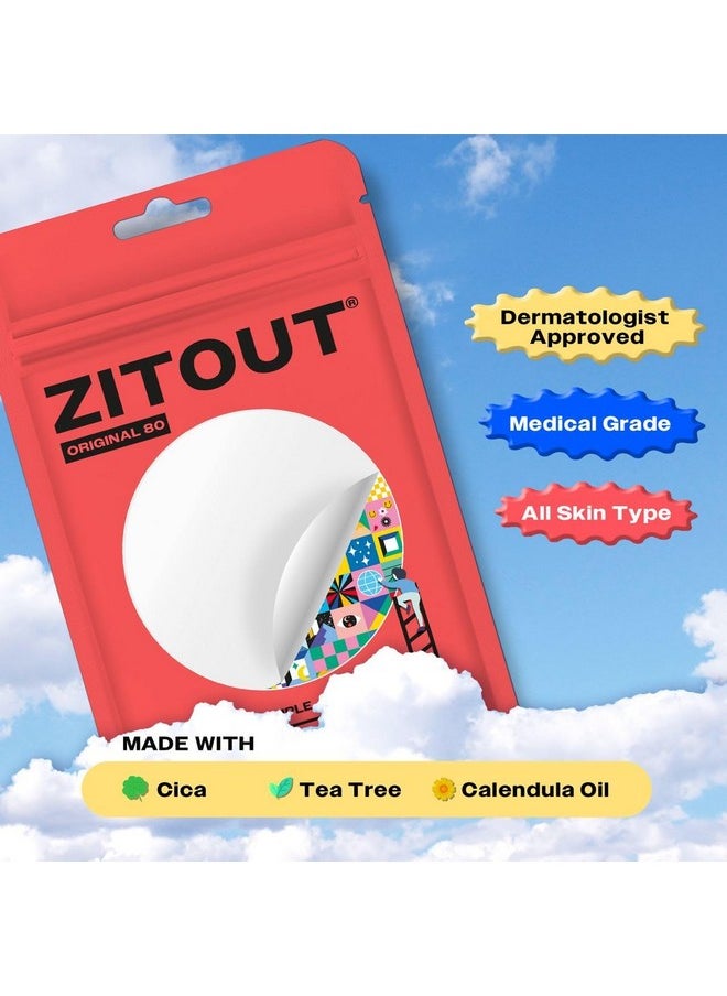 Pimple Patches For Face Zitout Acne Patches For Skin (80 Count) Hydrocolloid Patch Fsa Hsa Acne Treatment For Face & Hydrocolloid Bandages For Acne Acne Spot Blemish Remover & Care