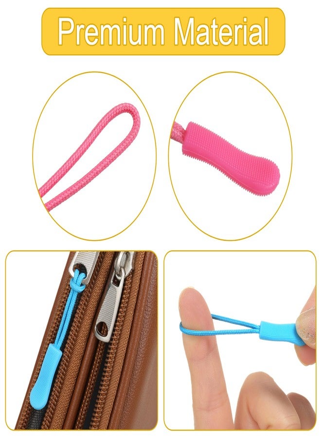 Monigte 100PCS Zipper Pull, 25 Colors Zipper Pull Replacement Tap Paracord Zippers Extender Fixer for Dress Clothes Luggage Suitcase Handbags Jackets Purses - Image 3