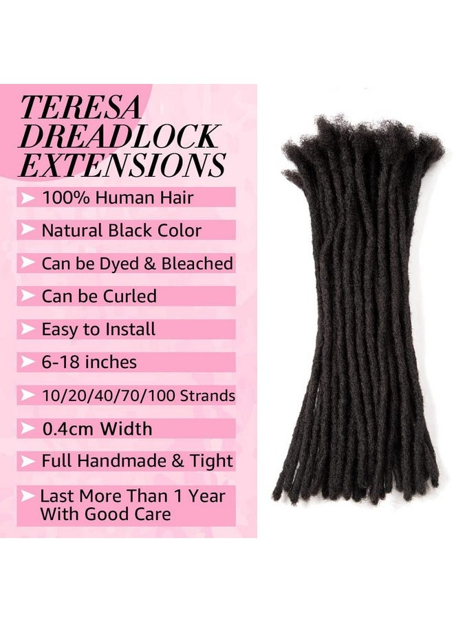 JIAJIA - Dreadlock Extensions Made From 100% Human Hair Handmade Permanent Loc Extensions For Men/Women Can Be Dyed Curled And Bleachednatural Black Width 0.24Inch Thickness (12 Inch 10Locs) - Image 1