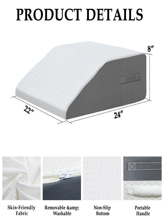 COLDHUNTER 8" Leg Elevation Pillows Memory Foam Leg Support Bed Wedge Pillow Leg Elevated for Sleeping, Leg Pillows Good for Back& Knee& Hip& Ankles - Image 4