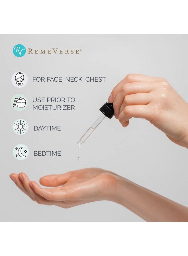 RemeVerse Hyaluronic Acid Serum 1 Oz 100% Pure Medical Grade Clinical Strength Hyaluronic Acid Anti Aging Serum For Your Face Lips And Décolleté. For Dry Skin And Fine Lines. - Image 3