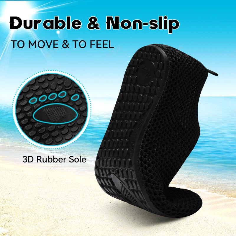 Scurtain Adult Water Shoes Women Beach Swim Shower Essentials Pool Swimming Gardening Shoes for Women Black Yoga Socks Slip on Wide Water Shoes Size - Image 4