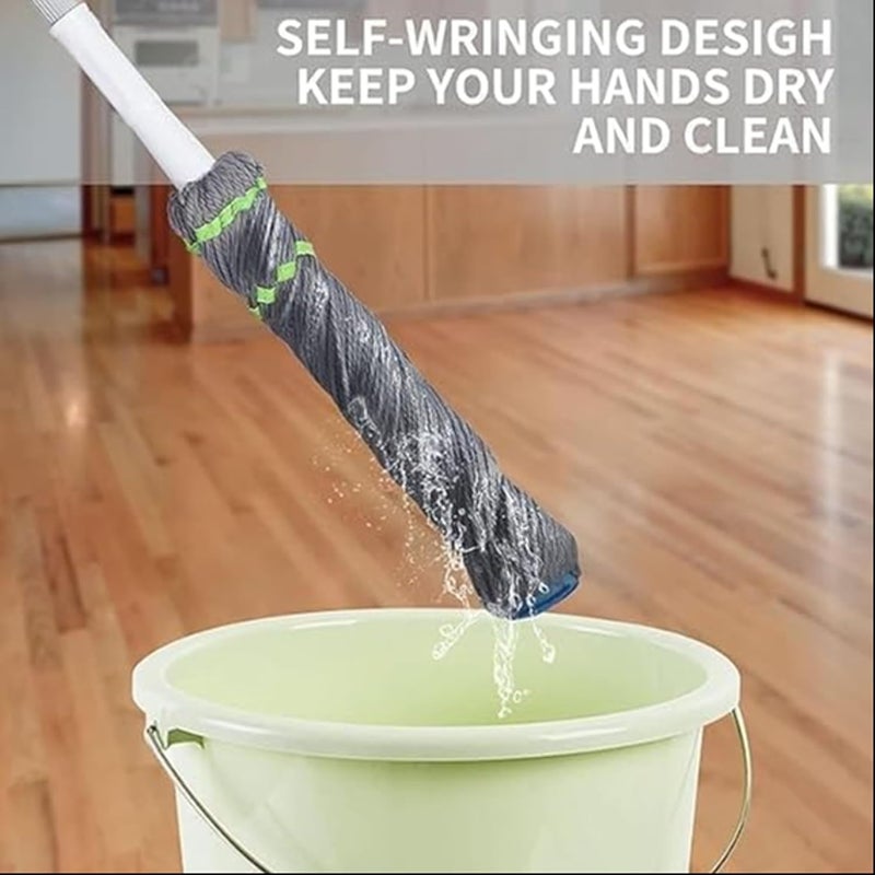 Kresal Self Wringing Mop for Floor Cleaning Long Handle Easy Squeeze Twist Mop with Microfiber Washable Heads for Kitchen Hardwood Vinyl Tile Laminate Home Office Bathroom Garages - Image 3