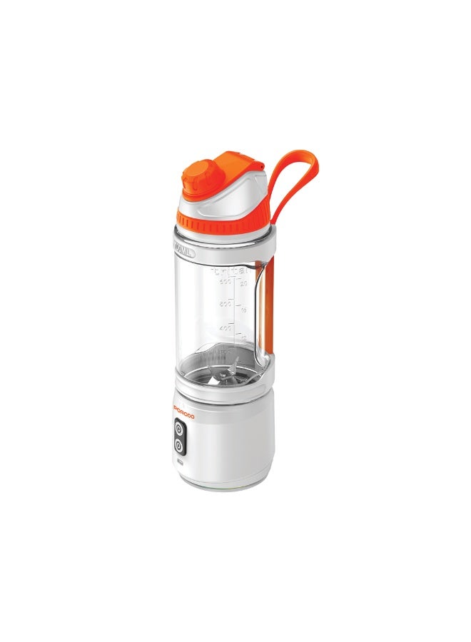 بورودو خلاط نيوتريميكس ثنائي الدوران سعة 700 مل مع وعاء تريتان وغطاء شفرة آمن / بطارية قابلة لإعادة الشحن 6000 مللي أمبير في الساعة / شفرة من الفولاذ المقاوم للصدأ / تقنية الدوران المزدوج - أبيض - Image 1