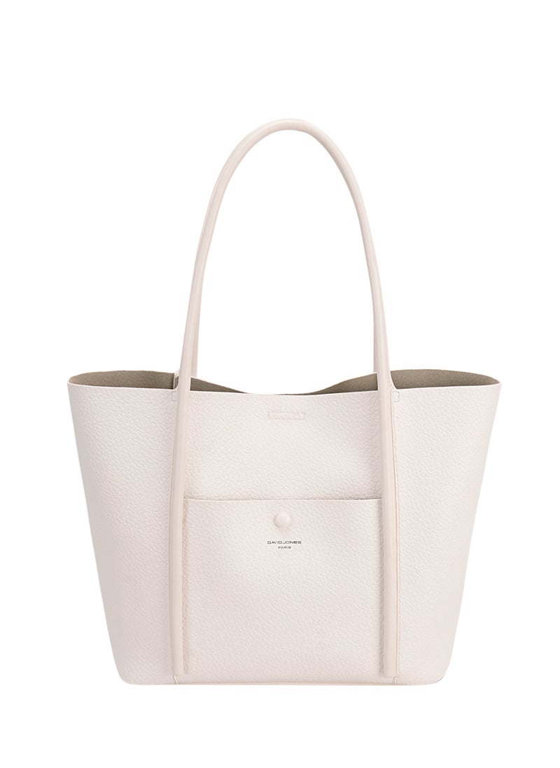 David Jones David Jones Small hand-held tote bag in grained imitation leather Tote Bag Handbag for Women 