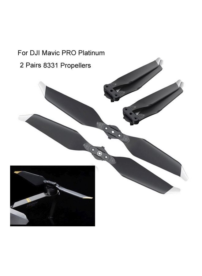 NIBEMINENT 2-Pair Low-Noise Quick-Release Propellers Set For DJI Mavic Pro Platinum Black/White/Yellow  - Image 4