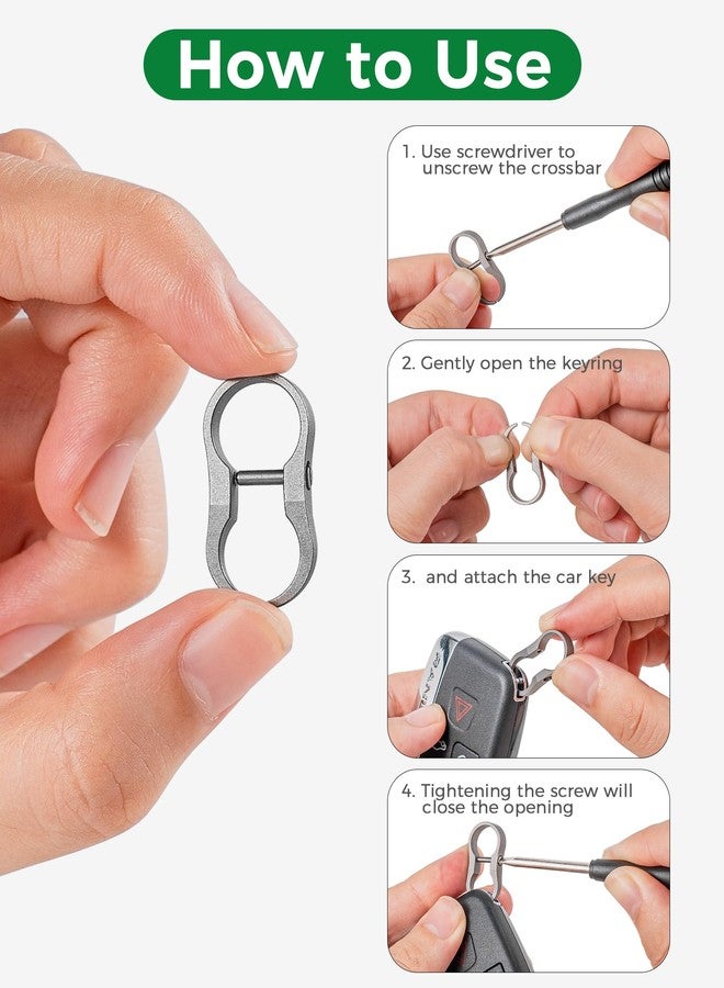 FEGVE Titanium Alloy Car Key Chain Ring, Mini Key Shackle with Small Screwdriver for Narrow Hole Car Keys - Image 4