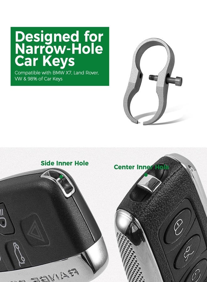 FEGVE Titanium Alloy Car Key Chain Ring, Mini Key Shackle with Small Screwdriver for Narrow Hole Car Keys - Image 3