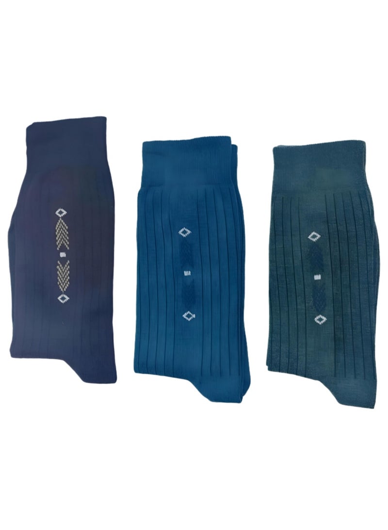 3 pairs of Long men's socks multicolours  - Image 1