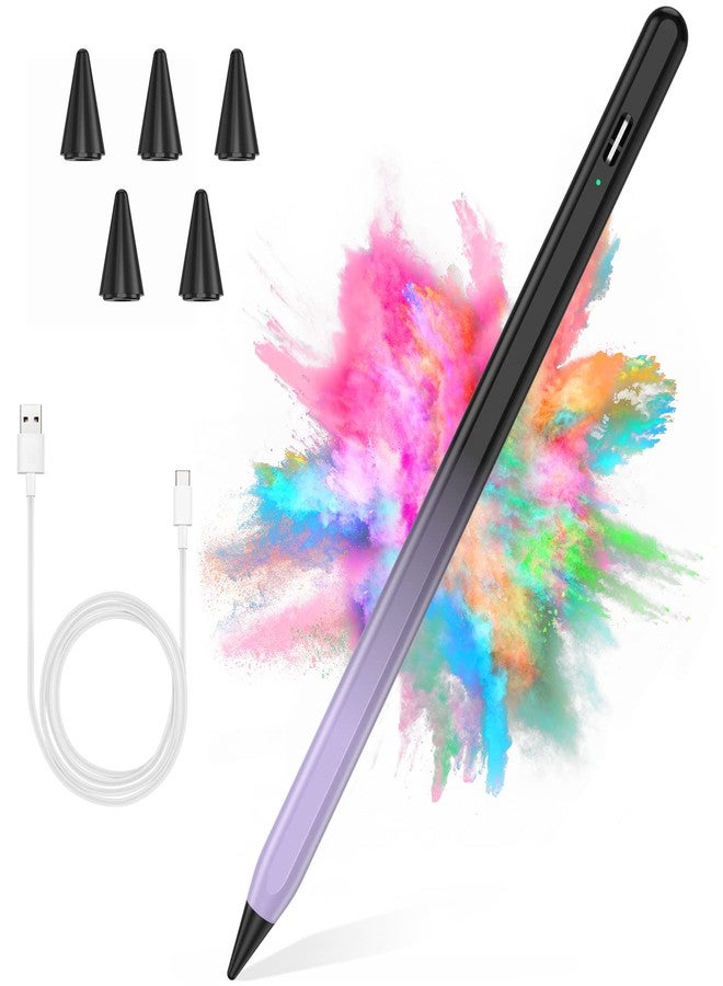 COO Stylus Pen for iPad 2018-2023 with Palm Rejection, Active Pencil for iPads 10th/9th/8th/7th/6th Gen, for iPad Pro11/12.9 inch, for iPads Air 5th/4th/3th, for iPad Mini 6th/5th Gen(Black and Purple) - Image 1