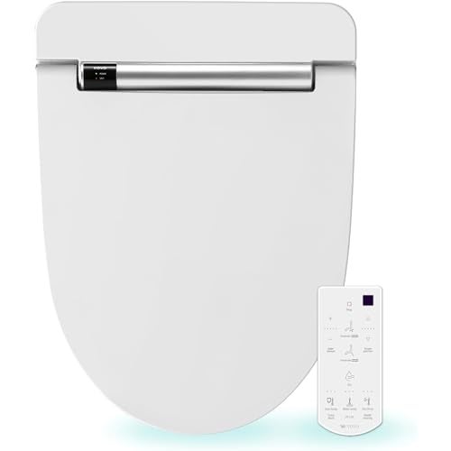 VOVO VB-4000SE Elongated Bidet Toilet Seat, Warm Water, LED Light, Heated Seat, White, Deodorizer, Dryer, Stainless Steel Nozzle, Made in Korea, 3 Year Warranty - Image 1