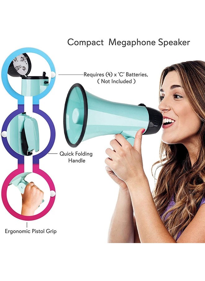LENND - 25W Portable Bullhorn Speaker, Loudspeaker, Siren, Alarm Modes with Volume Control and Strap for Football, Basketball, Coaches or Safety Training - Image 1