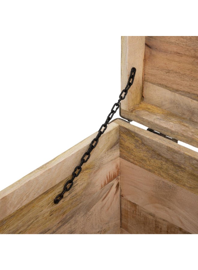 اتموسفيرا كولونيال صندوق بشكل مقعد بوف تصميم ريترو خشبي طبيعي ورمادي داكن 52 x 45 x 45 سم 166500 - Image 5