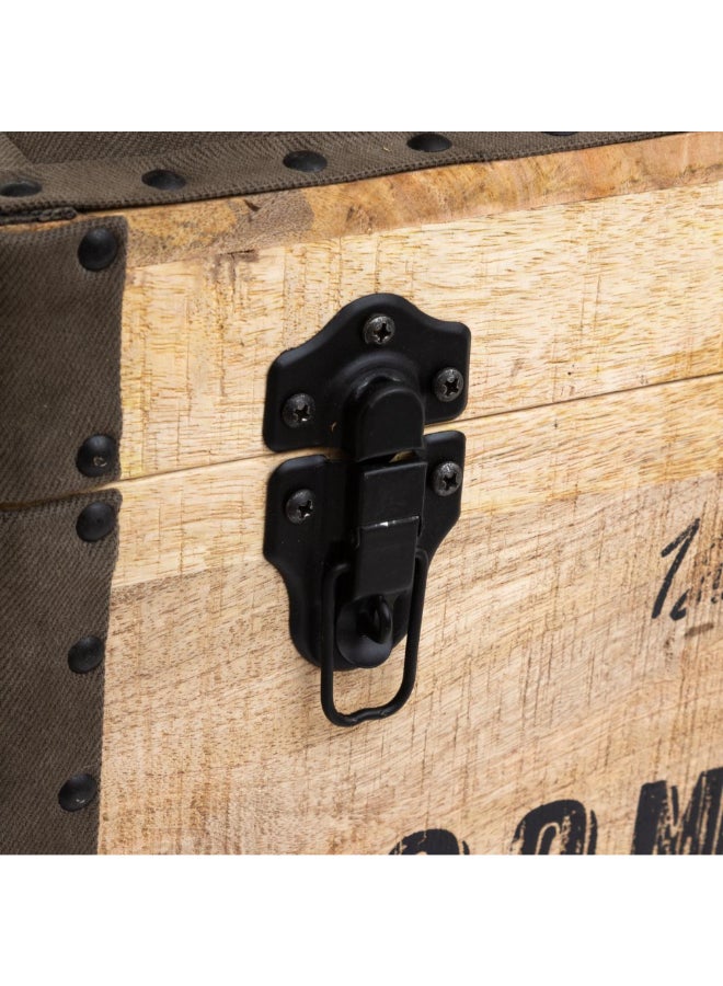 اتموسفيرا كولونيال صندوق بشكل مقعد بوف تصميم ريترو خشبي طبيعي ورمادي داكن 52 x 45 x 45 سم 166500 - Image 3