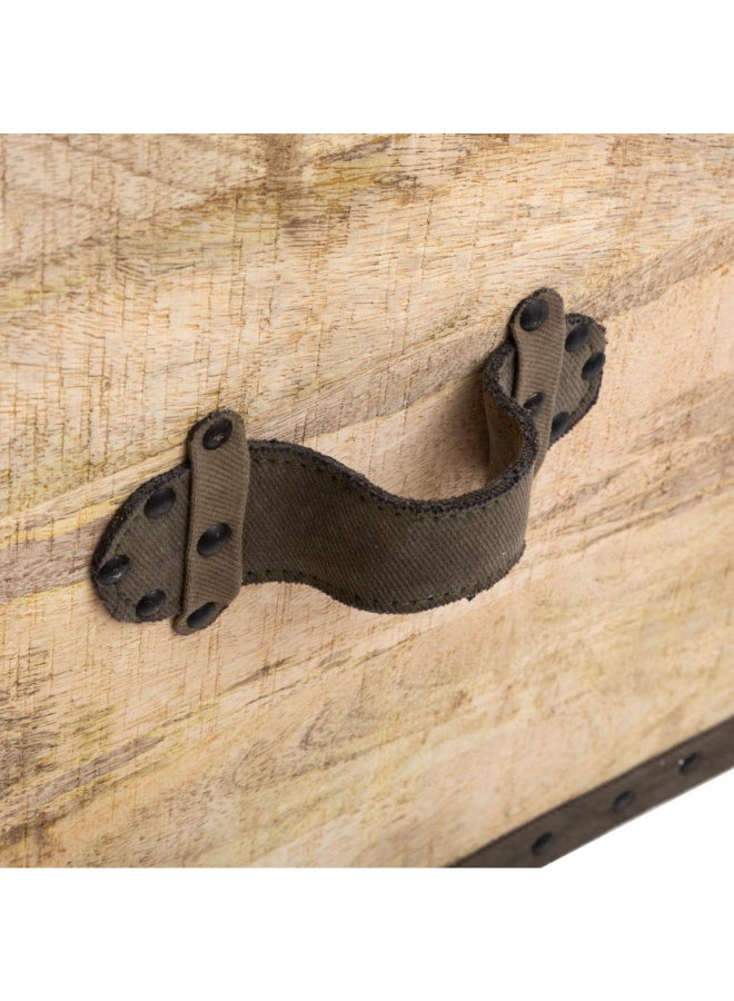 اتموسفيرا كولونيال صندوق بشكل مقعد بوف تصميم ريترو خشبي طبيعي ورمادي داكن 52 x 45 x 45 سم 166500 - Image 4