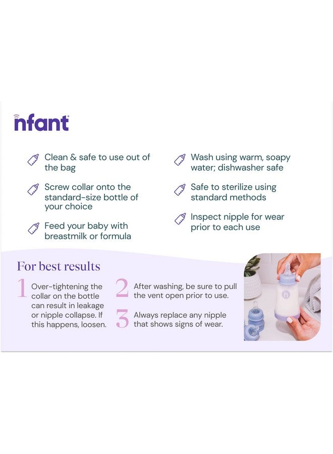 nfant | Standard Flow Nipple, White (9ml/min), 4-Pack - Image 1