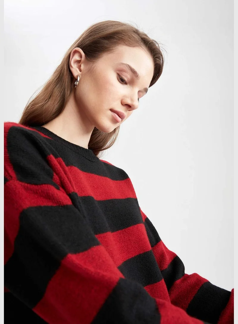 DeFacto Relax Fit Crew Neck Striped Tunic