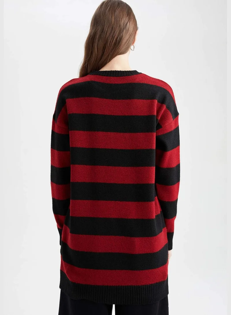DeFacto Relax Fit Crew Neck Striped Tunic