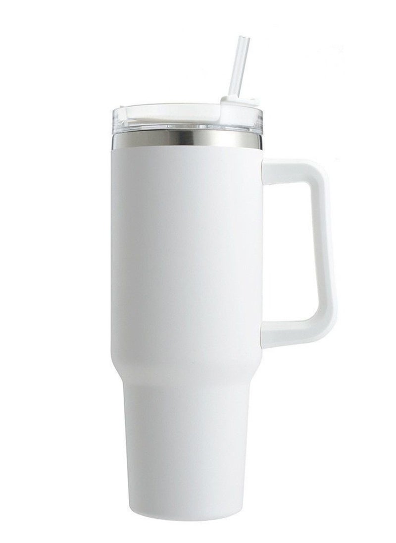 Stanley - Stanley H2.0 Stainless Steel Tumbler for Water, Iced Tea, Coffee, Smoothies 40 Oz, White - Image 1