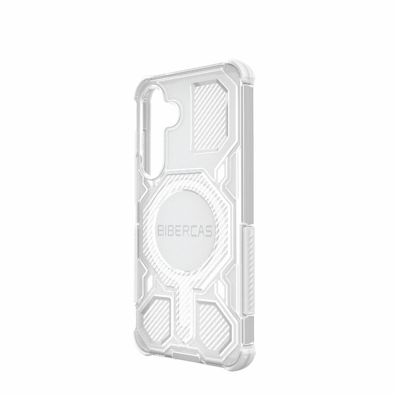 BIBERCAS For Samsung Galaxy S25 5G Transparent Color Series Magsafe Air Bag Shockproof Phone Case(White) - Image 3