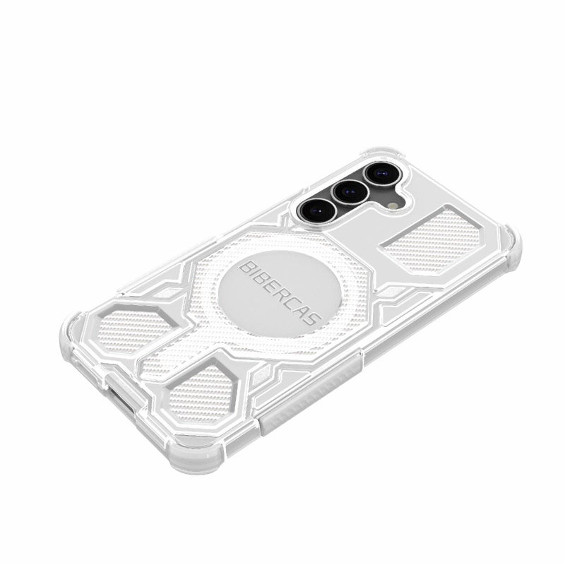 BIBERCAS For Samsung Galaxy S25 5G Transparent Color Series Magsafe Air Bag Shockproof Phone Case(White) - Image 4