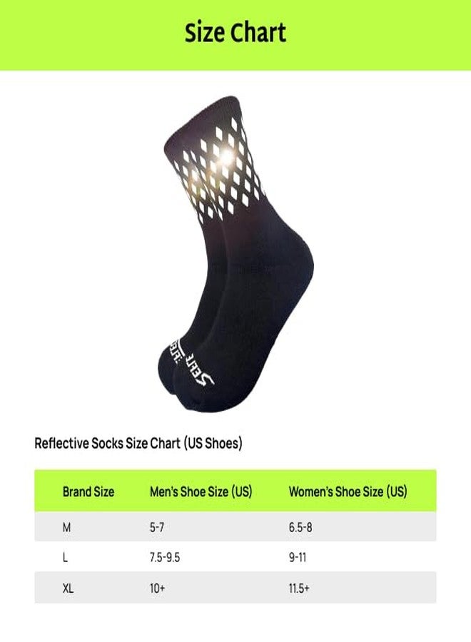 ReflecToes [3 Pair Reflective Socks [Pink, Green, Black] - High Visibility Running and Cycling Socks for Night Runners, Bikers, and Outdoor Athletes (XL) - Image 2