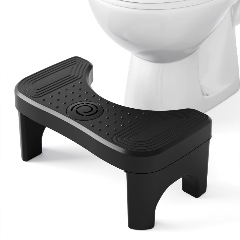 Recximi Black Toilet Stool Poop Stool Squat Adult Toilet Foot Rest Step Stool for Adults Portable Bathroom Stool for Pooping Portable Squatting Toilet Stand for Feet Healthy Gifts Black - Image 2