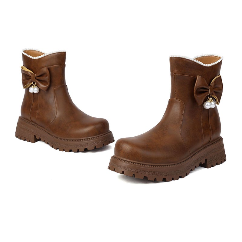 Sources Of Leisure Women'S Boots For 2024 Size 28-43 Sweet Bow Boots For Medium And Large Children - Image 1