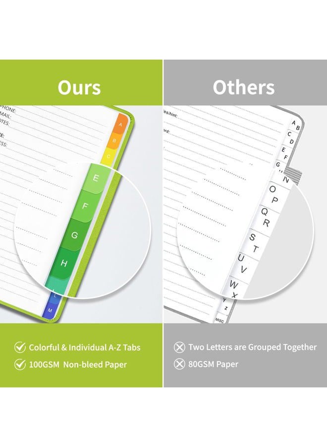 Blugool Address Book with Alphabetical Tabs-Address and Password Book for Seniors - Hardcover Spiral Bound Phone Book- Record Contacts,Website Login Passwords, Special Days -5.7" x 7.7", Grass Green - Image 2
