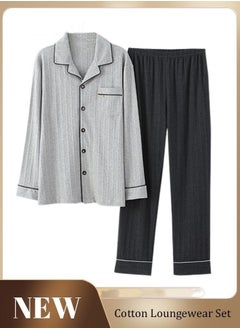 Couple Pajamas Set Long Sleeves Sleepwear for Men and Women Cute Plus Size Loungewear Spring Autumn Home Clothes Gift Boyfriend Girlfriend Husband Wife