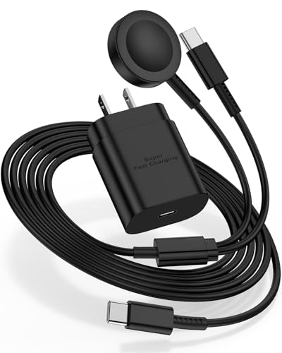 Hcoob for Samsung Watch Charger Fast Charging2 in 1 Galaxy Watch Phone Charger 6ft with 25W USBC Charger Compatible with Galaxy Watch 87Ultra66 Classic55Pro44 Classic3Active21S24S23S2221 - Image 1