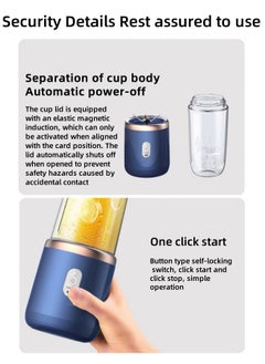 FPC 400ml Double Cup Portable Electric Juicerwith Stainless Steel Blade - Compact Fruit&Smoothie Blender for Kitchen, Easy to Use and Clean  - Image 5