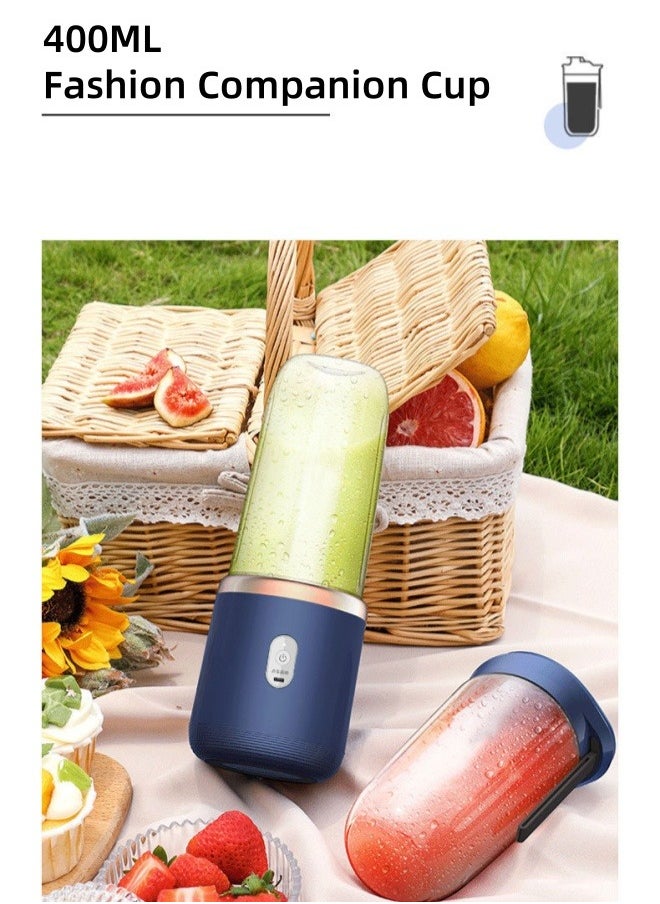 FPC 400ml Double Cup Portable Electric Juicerwith Stainless Steel Blade - Compact Fruit&Smoothie Blender for Kitchen, Easy to Use and Clean  - Image 3