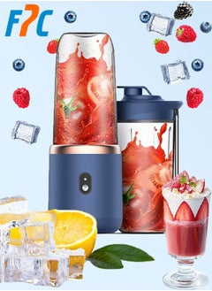 FPC 400ml Double Cup Portable Electric Juicerwith Stainless Steel Blade - Compact Fruit&Smoothie Blender for Kitchen, Easy to Use and Clean  - Image 1