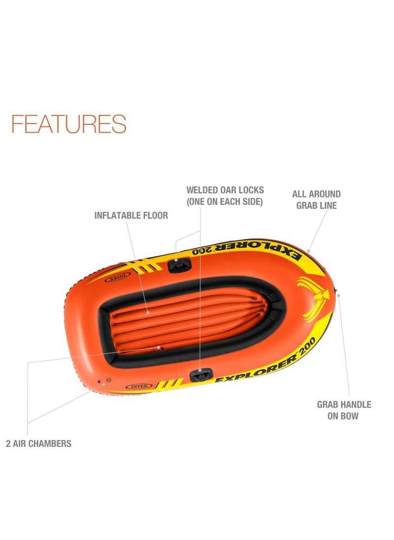 INTEX Intex Explorer Inflatable Boat Series size 185L x 94W centimeters 2 Person  - Image 5